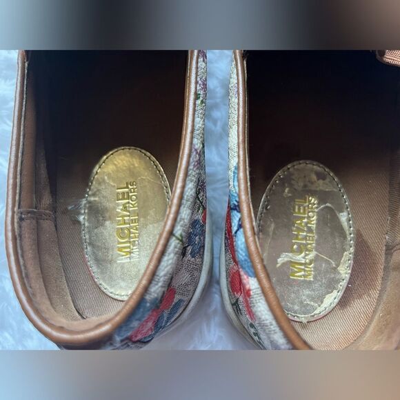 Michael Kors Keaton MK/Floral Print Slip On Sneakers 7.5 Pre Loved - Picture 5 of 6